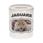 Bellatio Decorations Dieren liefhebber gevlekte jaguar spaarpot 9 cm jongens en meisjes - keramiek - Cadeau spaarpotten jaguars liefhebber