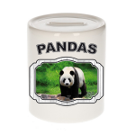 Bellatio Decorations Dieren liefhebber grote panda spaarpot 9 cm jongens en meisjes - keramiek - Cadeau spaarpotten pandaberen liefhebber