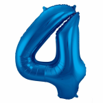 Cijfer 4 ballon 86 cm - Blauw