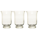 Bellatio Decorations Set van 3x stuks kelk vaas/vazen van glas 19,5 cm - Bloemen of boeketten vazen