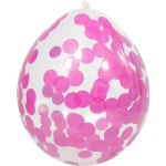4x stuks transparante ballonnen confetti snippers 30 cm - meisjes geboorte feestartikelen/versiering - Roze