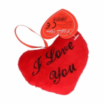 Pluche I Love You hartjes kussentje 10 cm - Valentijnsdag versiering / decoratie - Rood