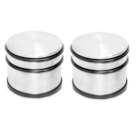 2x Ronde deurstoppers met rubberen bescherming - 9 x 7.5 cm - 1.1 kg - deurstop