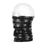 Morf sjaal zwart met schedelprint voor motorrijders - Hals mond neus bandana / doek - Anti stof wrap voor gezicht