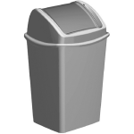 Hega Hogar Grijze vuilnisbak/afvalbak met klepdeksel 9 liter - Vuilnisbakken/afvalbakken/prullenbakken - Grijs