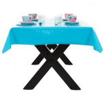 Buiten tafelkleed/tafelzeil blauw 140 x 200 cm rechthoekig - Tuintafelkleed tafeldecoratieblauw - Unikleur tafelkleden/tafelzeilen blauw - Turquoise