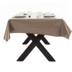 Buiten tafelkleed/tafelzeil taupe 140 x 250 cm rechthoekig - Tuintafelkleed tafeldecoratie grijs - Unikleur tafelkleden/tafelzeilen taupe - Bruin
