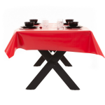 Buiten tafelkleed/tafelzeil 140 x 180 cm rechthoekig - Tuintafelkleed tafeldecoratie - Unikleur tafelkleden/tafelzeilen - Rood