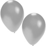 Zilveren ballonnen 100 stuks - Silver