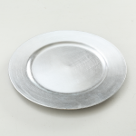 1x Rond zilverkleurig diner/eettafel onderborden 33 cm - Onderborden/tafeldecoratie - Silver