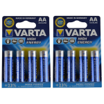 12x Varta Alkaline AA batterijen high energy 1.5 V - LR6 12x stuks