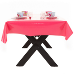 Buiten tafelkleed/tafelzeil fuchsia 140 x 180 cm rechthoekig - Tuintafelkleed tafeldecoratie fuchsia - Unikleur tafelkleden/tafelzeilen - Roze