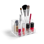 Forte Plastics Make-up organizer/houder - 10 x 14 x 9 cm - 7-vaks - Organizers/opbergbakken voor make-up - Makeup spullen opruimen