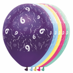 Folat 5x stuks Helium leeftijd verjaardag ballonnen 6 jaar thema - Feestartikelen