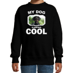 Bellatio Decorations Coole teckel honden trui / sweater my dog is serious cool - kinderen - teckel liefhebber cadeau sweaters - Zwart