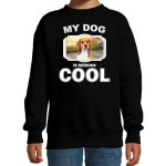 Bellatio Decorations Beagle honden trui / sweater my dog is serious cool - kinderen - Beagles liefhebber cadeau sweaters - Zwart