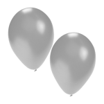 50x stuks zilveren ballonnen - 27 cm - ballonnen zilver voor helium of lucht - Feestartikelen/versiering - Silver