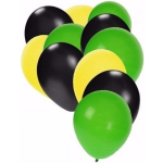 Ballonnen geel/zwart/groen 30 stuks