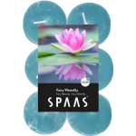 Spaas 12x Geurtheelichtjes Fairy Waterlily 4,5 branduren - Geurkaarsen waterlelie bloemen geur - Waxinelichtjes - Blauw