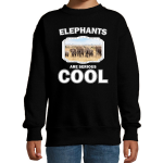 Bellatio Decorations Dieren kudde olifanten sweater kinderen - elephants are serious cool trui - cadeau olifant/ olifanten liefhebber - Zwart