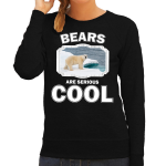 Bellatio Decorations Dieren ijsberen sweater dames - bears are serious cool trui - cadeau sweater ijsbeer/ ijsberen liefhebber - Zwart