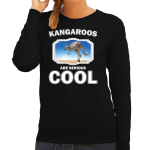 Bellatio Decorations Dieren kangoeroes sweater dames - kangaroos are serious cool trui - cadeau sweater kangoeroe/ kangoeroes liefhebber - Zwart