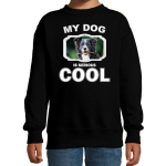 Bellatio Decorations Border collie honden trui / sweater my dog is serious cool - kinderen - Border collies liefhebber cadeau sweaters - Zwart