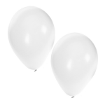 50x stukste party ballonnen - 27 cm - ballonnen voor helium en lucht - Feestartikelen/versiering - Wit