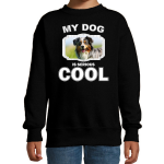 Bellatio Decorations Australische herder honden trui / sweater my dog is serious cool - kinderen - Australische herders liefhebber cadeau sweaters - Zwart