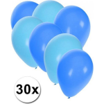 30x ballonnen - 27 cm - lichtblauw / blauwe versiering