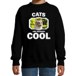 Bellatio Decorations Dieren katten sweater kinderen - cats are serious cool trui jongens/ meisjes - cadeau gekke poes/ katten liefhebber - Zwart