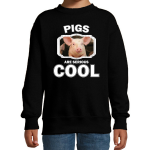 Bellatio Decorations Dieren varkens sweater kinderen - pigs are serious cool trui jongens/ meisjes - cadeau varken/ varkens liefhebber - Zwart