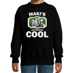 Bellatio Decorations Dieren maki apen sweater kinderen - makis are serious cool trui jongens/ meisjes - cadeau maki/ maki apen liefhebber - Zwart