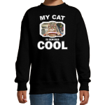 Bellatio Decorations Auto rijdende katten / poezen trui / sweater my cat is serious cool - kinderen - Katten liefhebber cadeau sweaters - Zwart