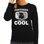 Bellatio Decorations Dieren panters sweater dames - panthers are serious cool trui - cadeau sweatere panter/ panters liefhebber - Zwart