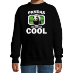 Bellatio Decorations Dieren pandaberen sweater kinderen - pandas are serious cool trui jongens/ meisjes - cadeau grote panda/ pandaberen liefhebber - Zwart