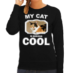 Bellatio Decorations Lapjeskat katten trui / sweater my cat is serious cool - dames - katten / poezen liefhebber cadeau sweaters - Zwart