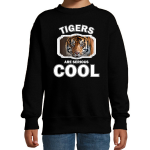 Bellatio Decorations Dieren tijgers sweater kinderen - tigers are serious cool trui jongens/ meisjes - cadeau tijger/ tijgers liefhebber - Zwart