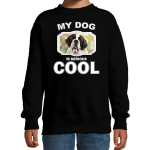 Bellatio Decorations Sint bernard honden trui / sweater my dog is serious cool - kinderen - Sint bernards liefhebber cadeau sweaters - Zwart