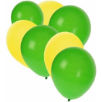 30x Ballonnen geel en groen - 27 cm - gele / groene versiering