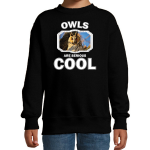 Bellatio Decorations Dieren uilen sweater kinderen - owls are serious cool trui jongens/ meisjes - cadeau ransuil/ uilen liefhebber - Zwart