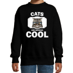 Bellatio Decorations Dieren katten sweater kinderen - cats are serious cool trui jongens/ meisjes - cadeau coole poes/ katten liefhebber - Zwart