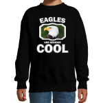 Bellatio Decorations Dieren zeearenden sweater kinderen - eagles are serious cool trui jongens/ meisjes - cadeau arend/ zeearenden liefhebber - Zwart