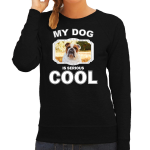 Bellatio Decorations Britse bulldog honden trui / sweater my dog is serious cool - dames - Britse bulldogs liefhebber cadeau sweaters - Zwart