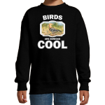 Bellatio Decorations Dieren vogels sweater kinderen - birds are serious cool trui jongens/ meisjes - cadeau hop vogel/ vogels liefhebber - Zwart