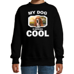 Bellatio Decorations Basset honden trui / sweater my dog is serious cool - kinderen - Basset liefhebber cadeau sweaters - Zwart