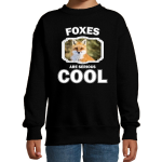 Bellatio Decorations Dieren vossen sweater kinderen - foxes are serious cool trui jongens/ meisjes - cadeau vos/ vossen liefhebber - Zwart