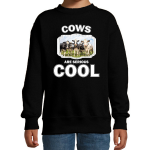 Bellatio Decorations Dieren kudde Nederlandse koeien sweater kinderen - cows are serious cool trui - cadeau koe/ Nederlandse koeien liefhebber - Zwart