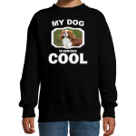 Bellatio Decorations Spaniel honden trui / sweater my dog is serious cool - kinderen - Spaniel liefhebber cadeau sweaters - Zwart