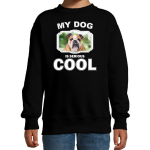 Bellatio Decorations Engelse bulldog honden trui / sweater my dog is serious cool - kinderen - Engelse bulldogs liefhebber cadeau sweaters - Zwart